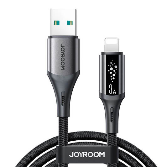 Adat- és Töltőkábel USB-A - Lightning Joyroom S-A60 StarTalk, 18W, 1.2m, Fekete