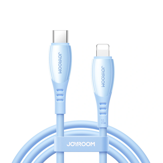 USB-C - Lightning Joyroom S-A59 Vibrant adat- és töltőkábel, 30W, 1.2m, Kék