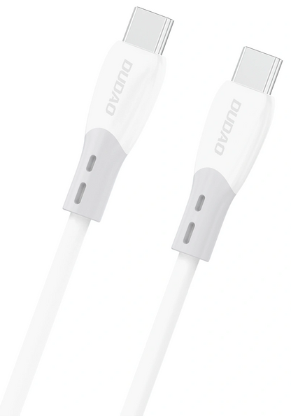 USB-C - USB-C Dudao L25SC adat- és töltőkábel, 60W, 1m, Fehér