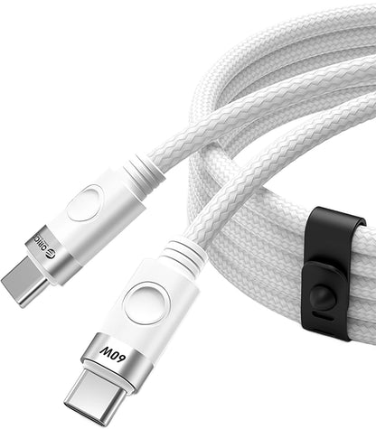 USB-C - USB-C Orico CDX adat- és töltőkábel, 60W, 1m, Fehér