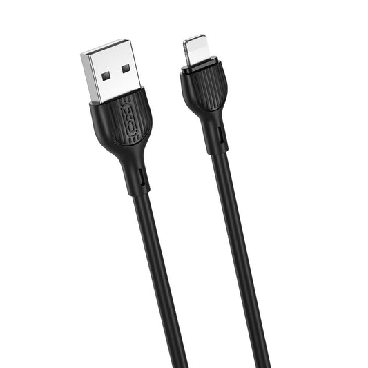 USB-A - Lightning XO Design NB200 adat- és töltőkábel, 10W, 2m, Fekete