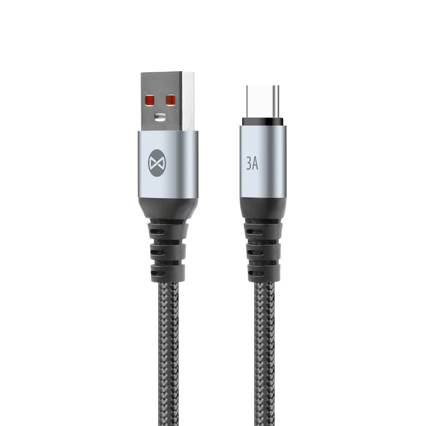 USB-A - USB-C Forever Braix adat- és töltőkábel, 18W, 1m, Fekete