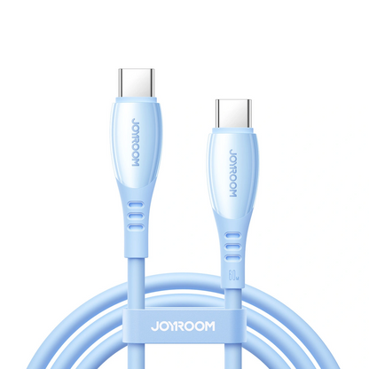 USB-C - USB-C adat- és töltőkábel Joyroom S-A59 Vibrant, 60W, 1.2m, Kék