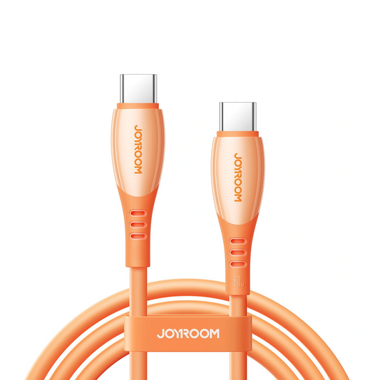 USB-C - USB-C adat- és töltőkábel Joyroom S-A59 Vibrant, 60W, 1.2m, Narancssárga