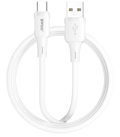 USB-A - USB-C adat- és töltőkábel BWOO X329C, 18W, 1m, fehér