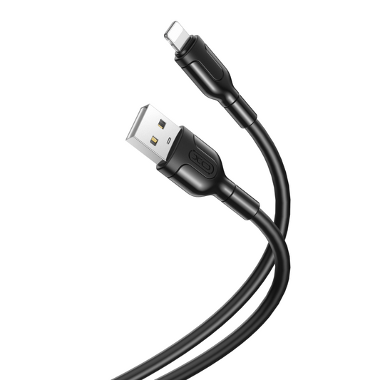 USB-A - Lightning XO Design NB212 adat- és töltőkábel, 18W, 1m, Fekete