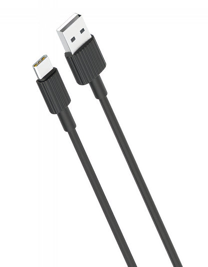 USB-A - USB-C XO Design NB156 adat- és töltőkábel, 18W, 1m, Fekete
