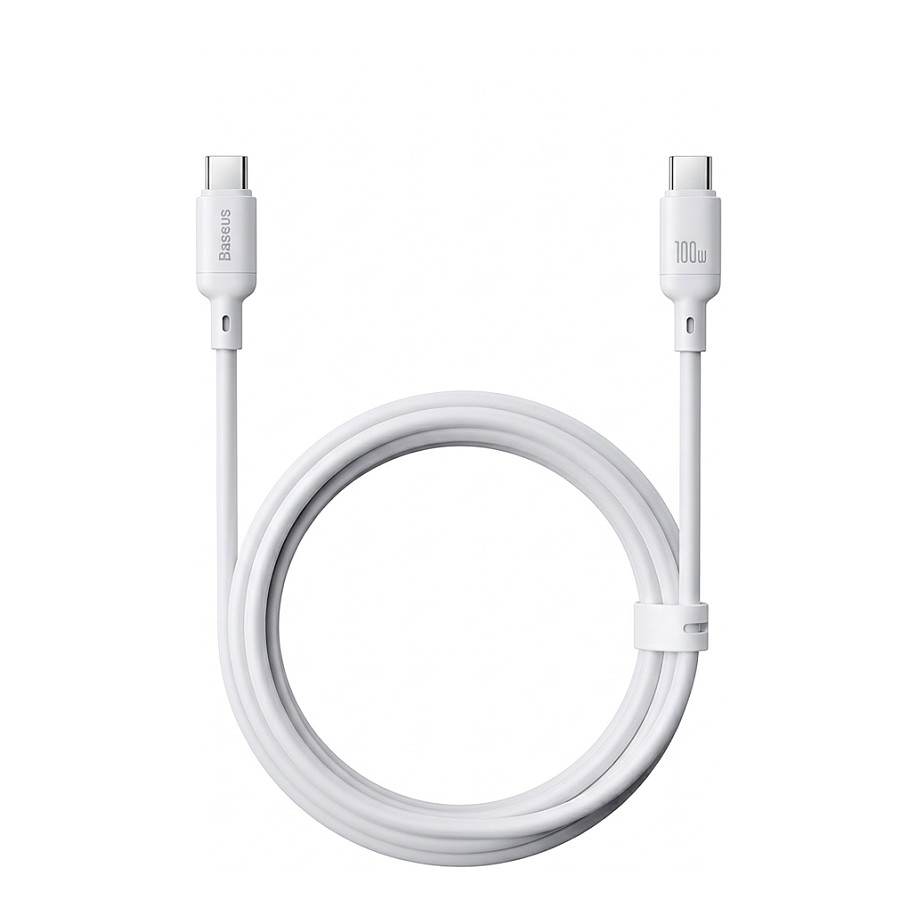 USB-C - USB-C Baseus Silky adat- és töltőkábel, 100W, 2m, Fehér