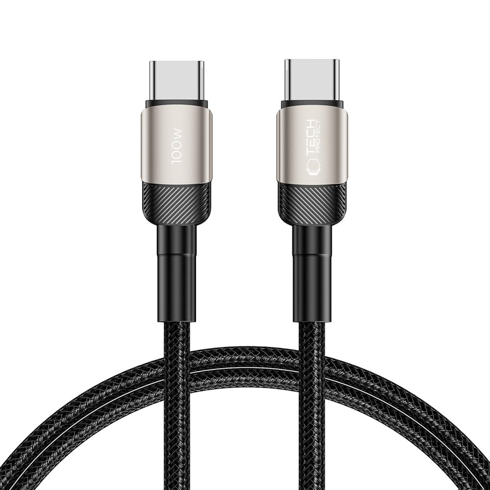USB-C adat- és töltőkábel - USB-C Tech-Protect Ultraboost EVO, 100W, 1m, Ezüst