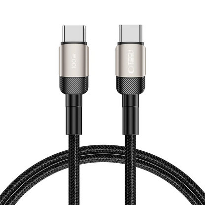 USB-C adat- és töltőkábel - USB-C Tech-Protect Ultraboost EVO, 100W, 1m, Ezüst