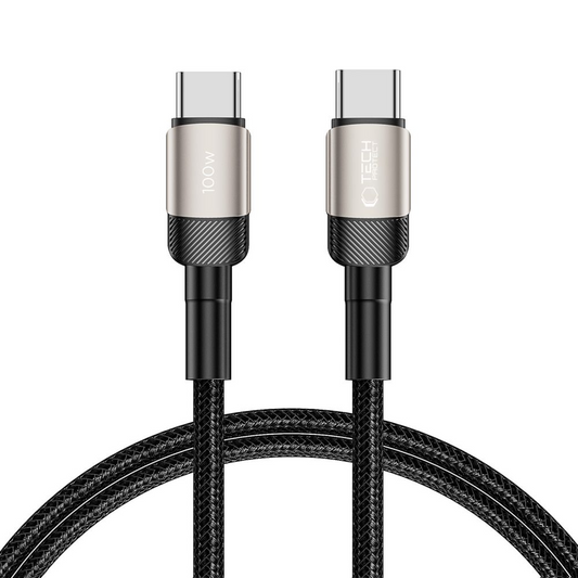 USB-C adat- és töltőkábel - USB-C Tech-Protect Ultraboost EVO, 100W, 1m, Ezüst