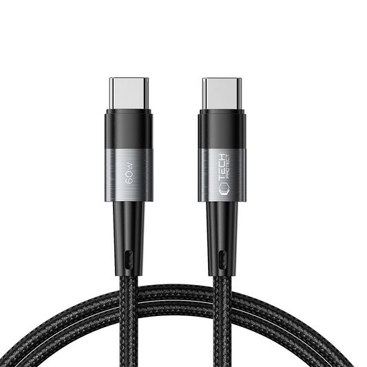 USB-C adat- és töltőkábel - USB-C Tech-Protect Ultraboost, 60W, 1m, Szürke