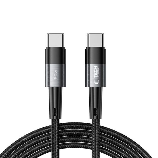 USB-C adat- és töltőkábel - USB-C Tech-Protect Ultraboost, 60W, 2m, Szürke