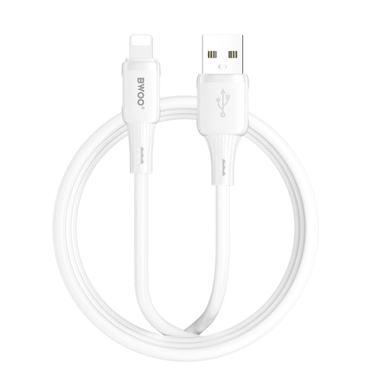USB-A - Lightning adat- és töltőkábel BWOO X329L, 15W, 1m, fehér