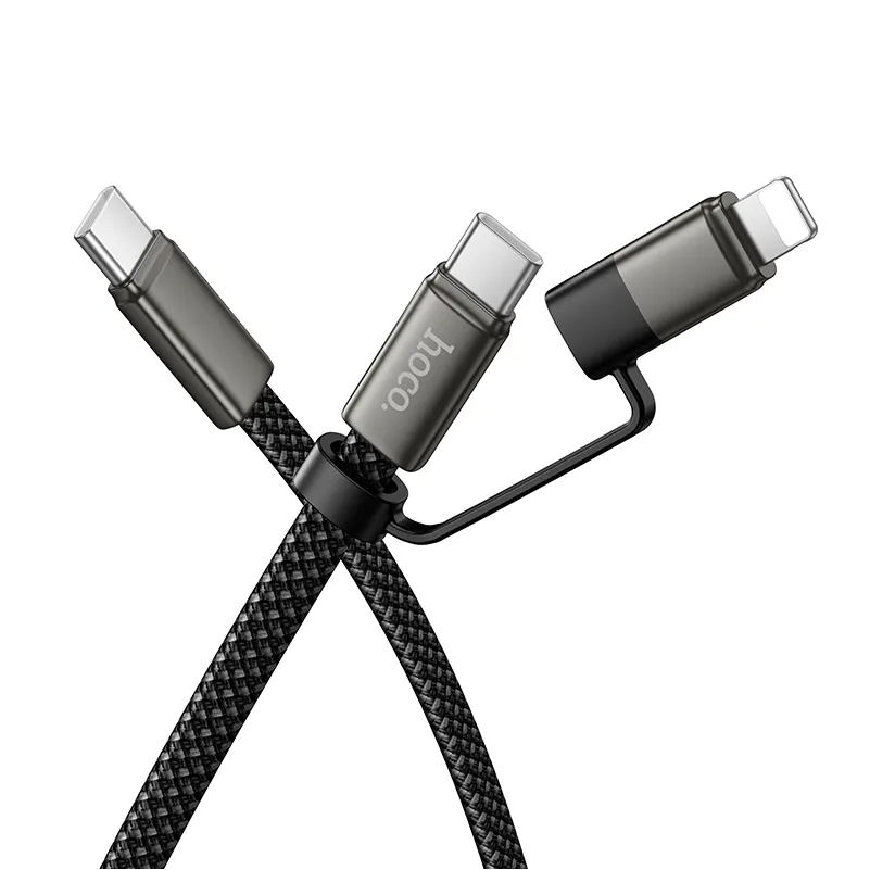 USB-C - Lightning / USB-C adat- és töltőkábel HOCO X125, 60W, 1m, fekete