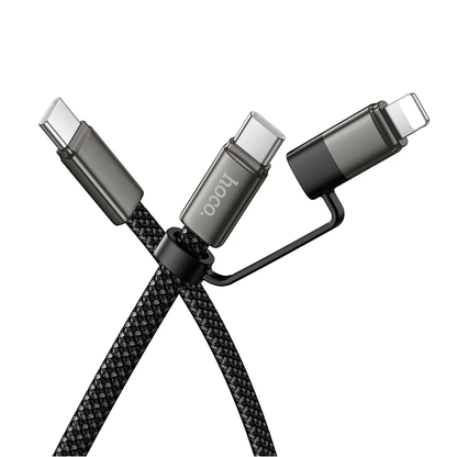 USB-C - Lightning / USB-C adat- és töltőkábel HOCO X125, 60W, 1m, fekete