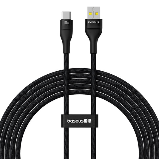 USB-A - USB-C adat- és töltőkábel Baseus Flash Series II, 100W, 2m, fekete P10311804111-01