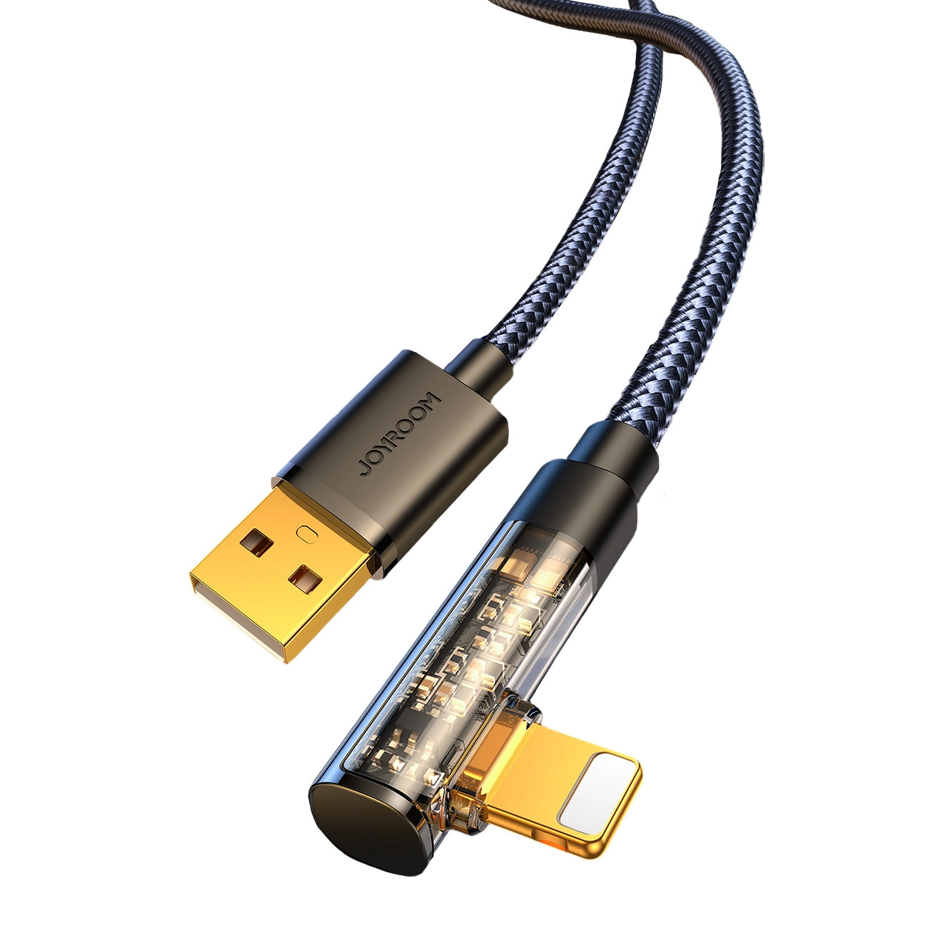 USB-A - Lightning adat- és töltőkábel Joyroom S-UL012A6 Angled, 18W, 1,2m, fekete