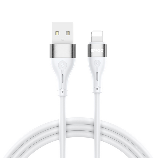 USB-A - Lightning adat- és töltőkábel BWOO X280L, 15W, 1m, fehér
