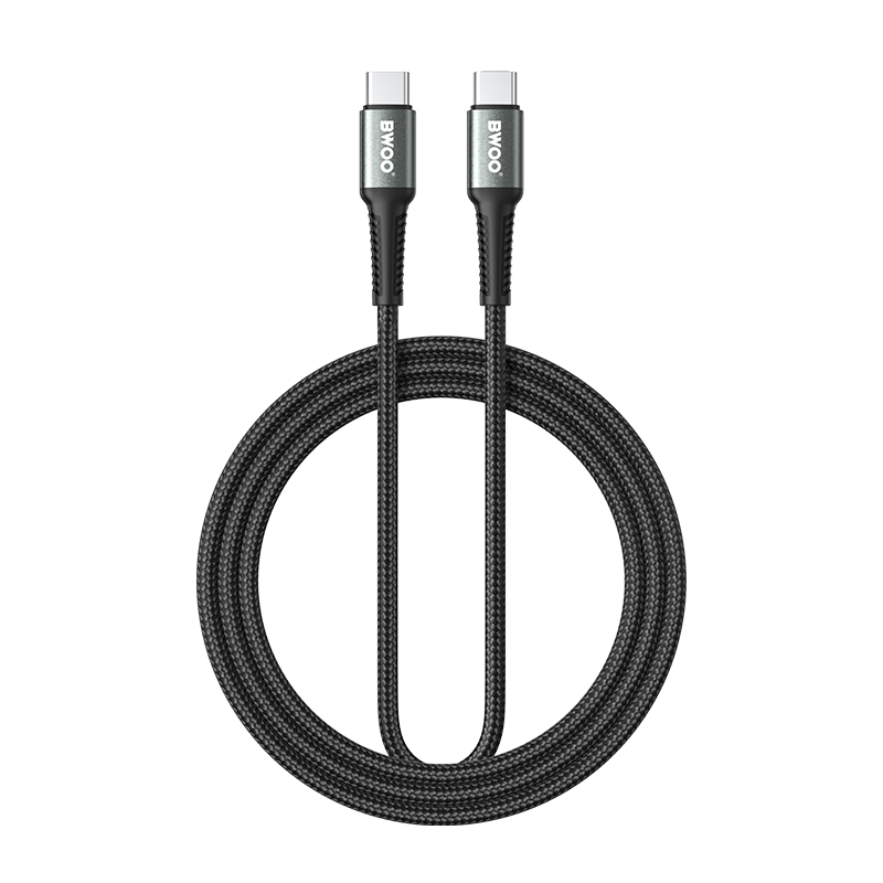USB-C adat- és töltőkábel - USB-C BWOO BO-X288C-C, 60W, 1m, Fekete
