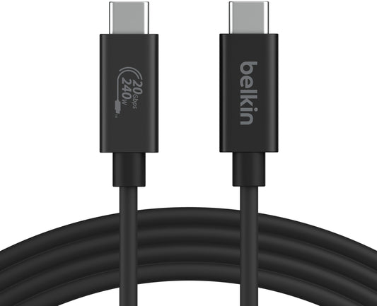 USB-C adat- és töltőkábel - USB-C Belkin Connect, 240W, 2m, fekete INZ004bt2MBK