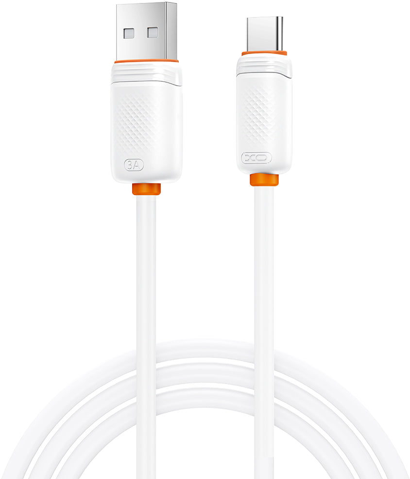USB-A - USB-C adat- és töltőkábel XO Design NB302, 18W, 1m, fehér