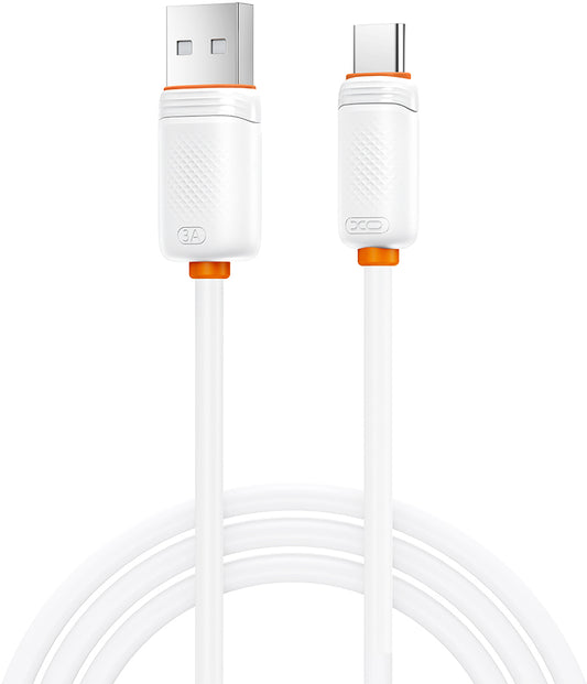 USB-A - USB-C adat- és töltőkábel XO Design NB302, 18W, 1m, fehér