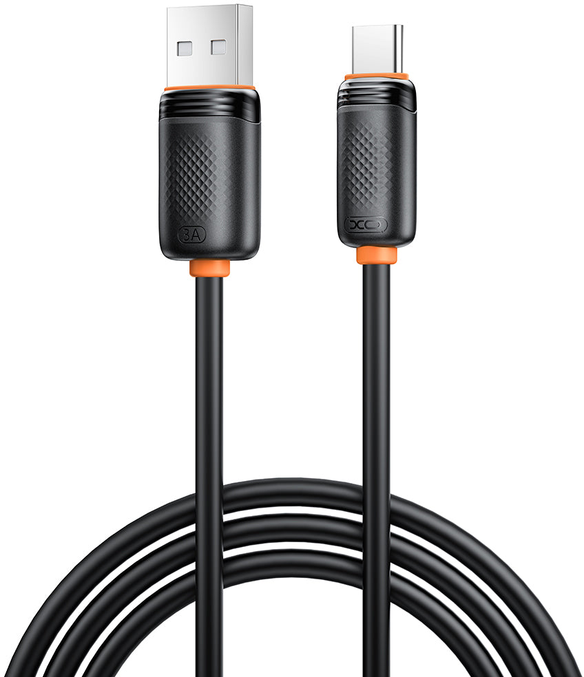 USB-A - USB-C adat- és töltőkábel XO Design NB302, 18W, 1m, fekete