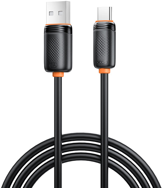 USB-A - USB-C adat- és töltőkábel XO Design NB302, 18W, 1m, fekete