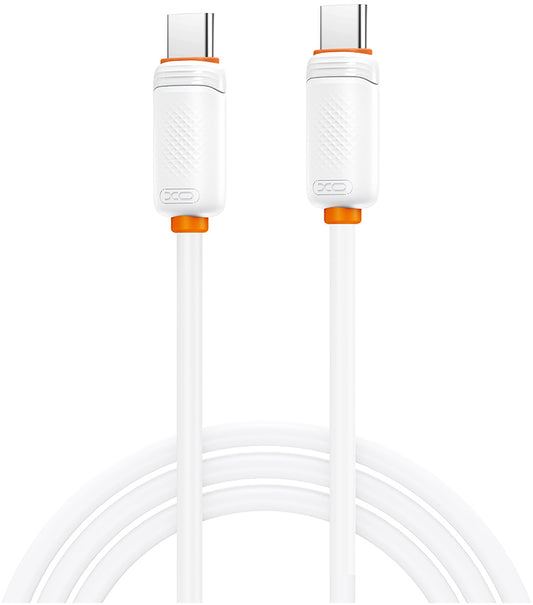 USB-C - USB-C XO Design NB-Q302B adat- és töltőkábel, 60W, 1m, fehér