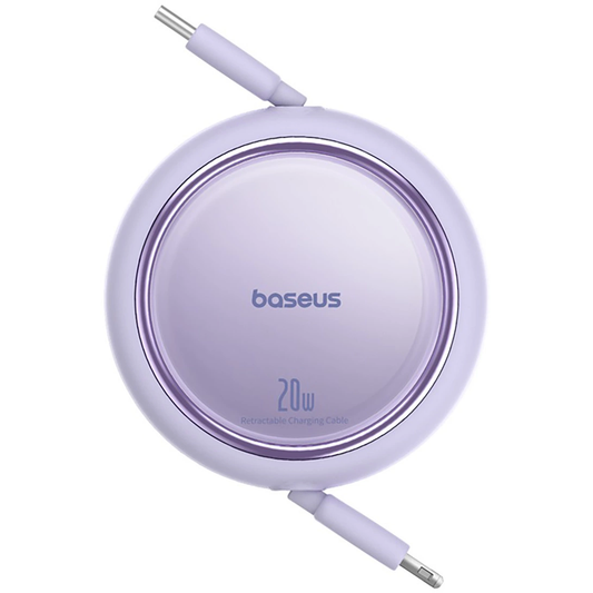USB-C - Lightning adat- és töltőkábel Baseus Free2Pull Mini Retractable, 20W, lila P10364501511-00