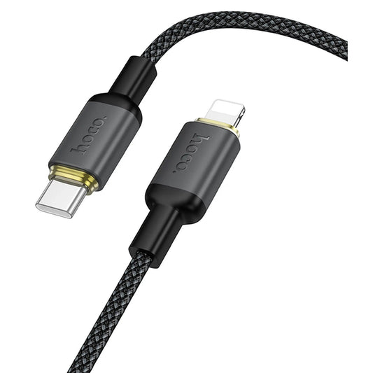 USB-A - Lightning HOCO X128 Benefit adat- és töltőkábel, 10W, 1m, fekete