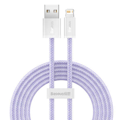 USB-A - Lightning adat- és töltőkábel Baseus Dynamic Series, 18W, 2m, lila CALD000505