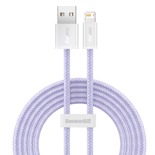 USB-A - Lightning adat- és töltőkábel Baseus Dynamic Series, 18W, 2m, lila CALD000505