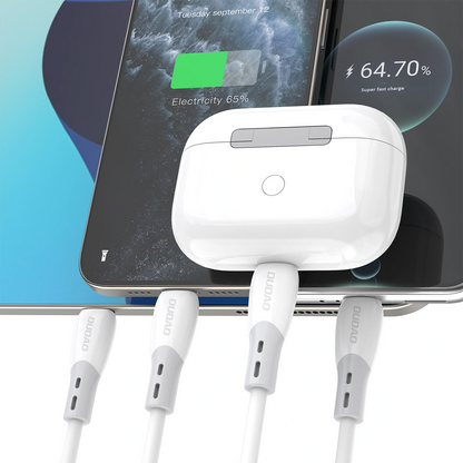 USB-C - USB-C Dudao L25SC adat- és töltőkábel, 60W, 1m, Fehér