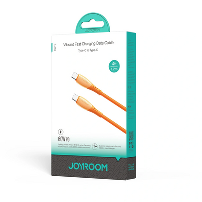USB-C - USB-C adat- és töltőkábel Joyroom S-A59 Vibrant, 60W, 1.2m, Narancssárga