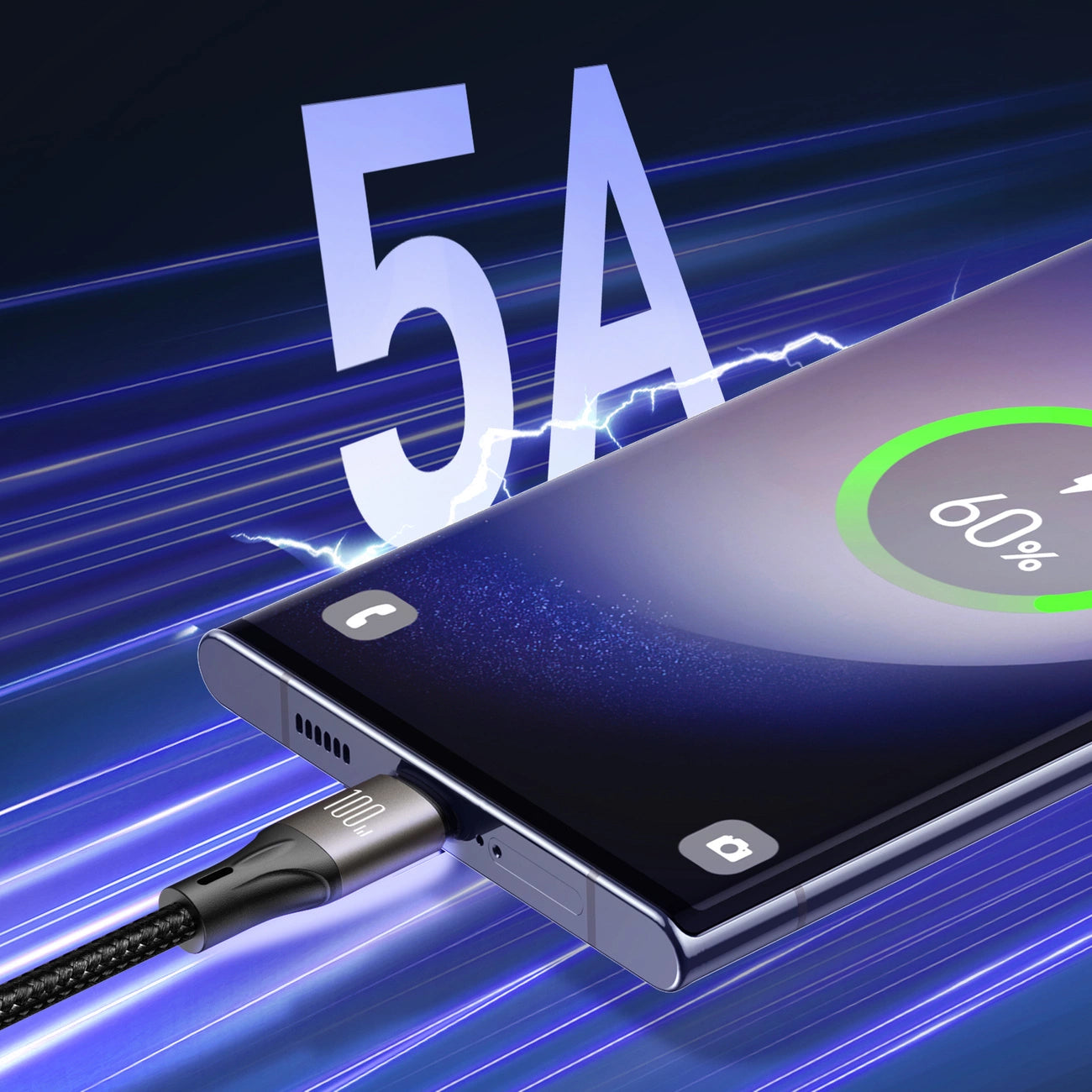 USB-C - USB-C adatkábel és töltő Joyroom S-A25 Light-Speed, 100W, 1.2m, Fekete