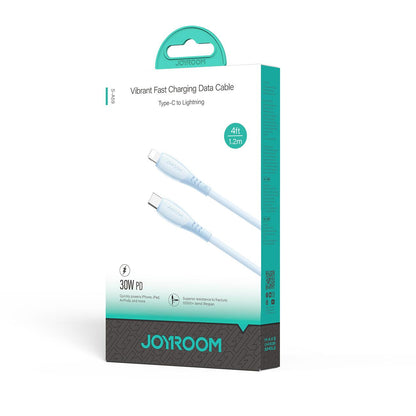 USB-C - Lightning Joyroom S-A59 Vibrant adat- és töltőkábel, 30W, 1.2m, Kék