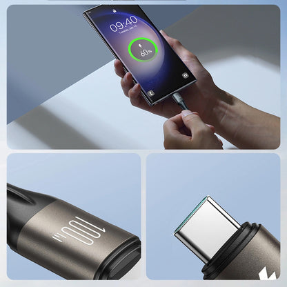 USB-C - USB-C adatkábel és töltő Joyroom S-A25 Light-Speed, 100W, 1.2m, Fekete