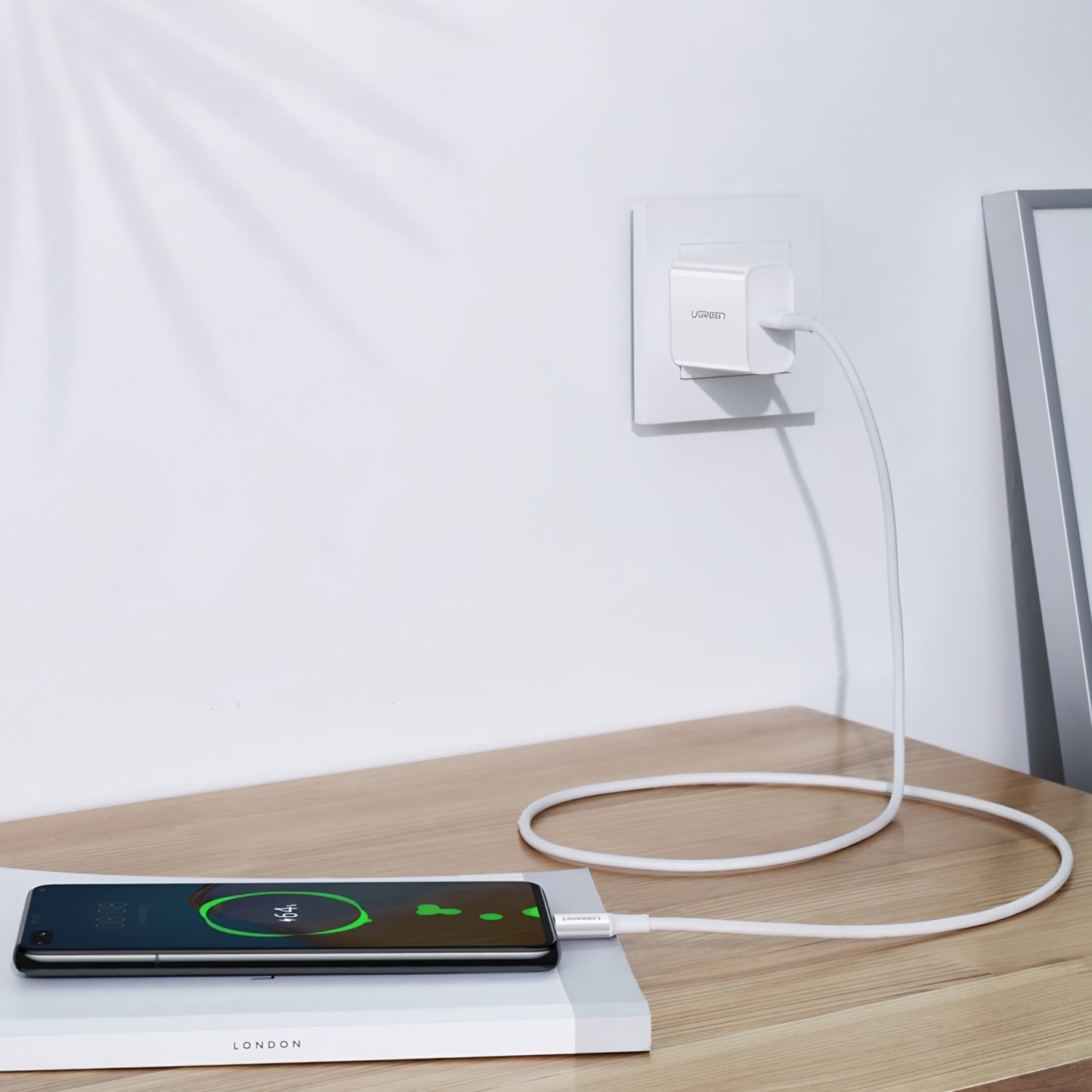 USB-C - USB-C adat- és töltőkábel UGREEN US300, 100W, 2m, Fehér