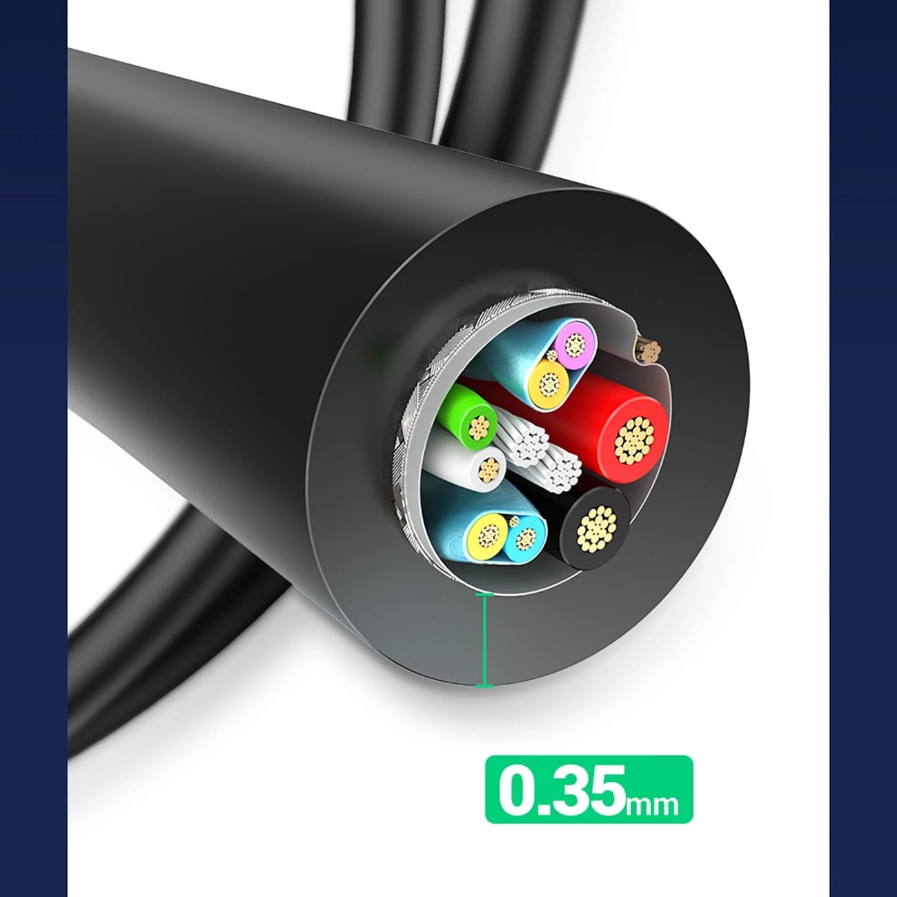 UGREEN US184 USB-A to USB-C Data and Charging Cable, 18W, 0.5m, Black