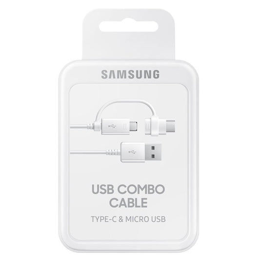 Adat- és töltőkábel USB-A - USB-C / microUSB Samsung Combo 2in1, 18W, 1,5m, fehér EP-DG930DWEGWWWWW