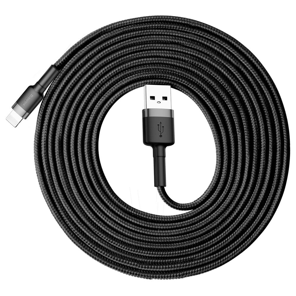 USB-A - Lightning Baseus Cafule adat- és töltőkábel, 18W, 3m, szürke CALKLF-RG1