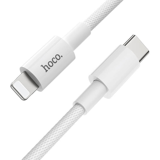 USB-C - Lightning HOCO X56 Adat- és Töltőkábel, 20W, 1m, Fehér