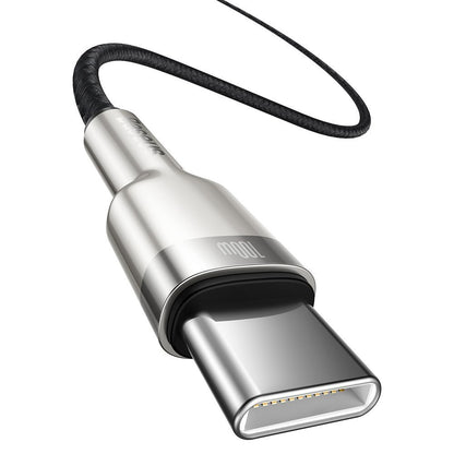USB-C - USB-C Baseus Cafule adat- és töltőkábel, 100W, 2m, Fekete CATJK-D01