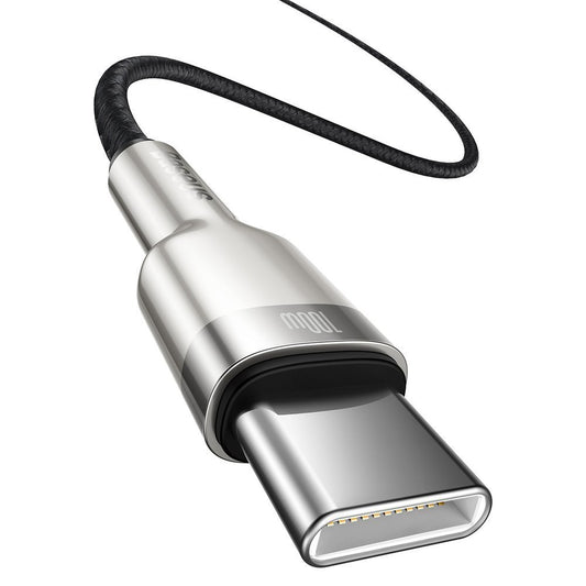 USB-C - USB-C Baseus Cafule adat- és töltőkábel, 100W, 2m, Fekete CATJK-D01