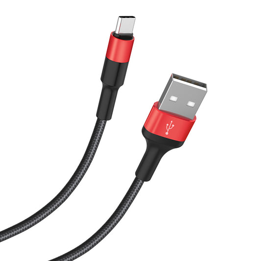USB-A - USB-C HOCO X26 Xpress adat- és töltőkábel, 18W, 1m, Fekete-Piros