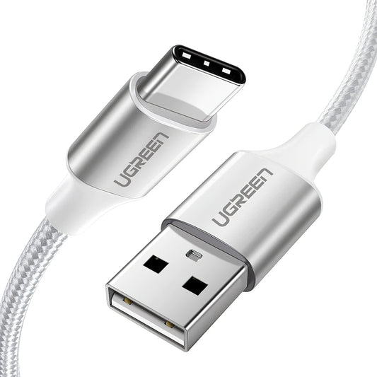 USB-A - USB-C UGREEN US288 adat- és töltőkábel, 18W, 2m, Fehér