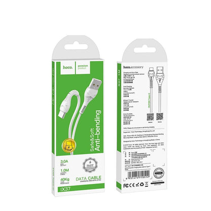 USB-A - USB-C HOCO X37 adat- és töltőkábel, 18W, 1m, Fehér