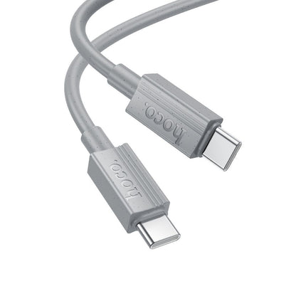 USB-C - USB-C HOCO X107 adat- és töltőkábel, 60W, 1m, Szürke
